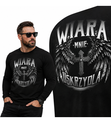 LONGSLEEVE Chrześcijański   Wiara mnie uskrzydla